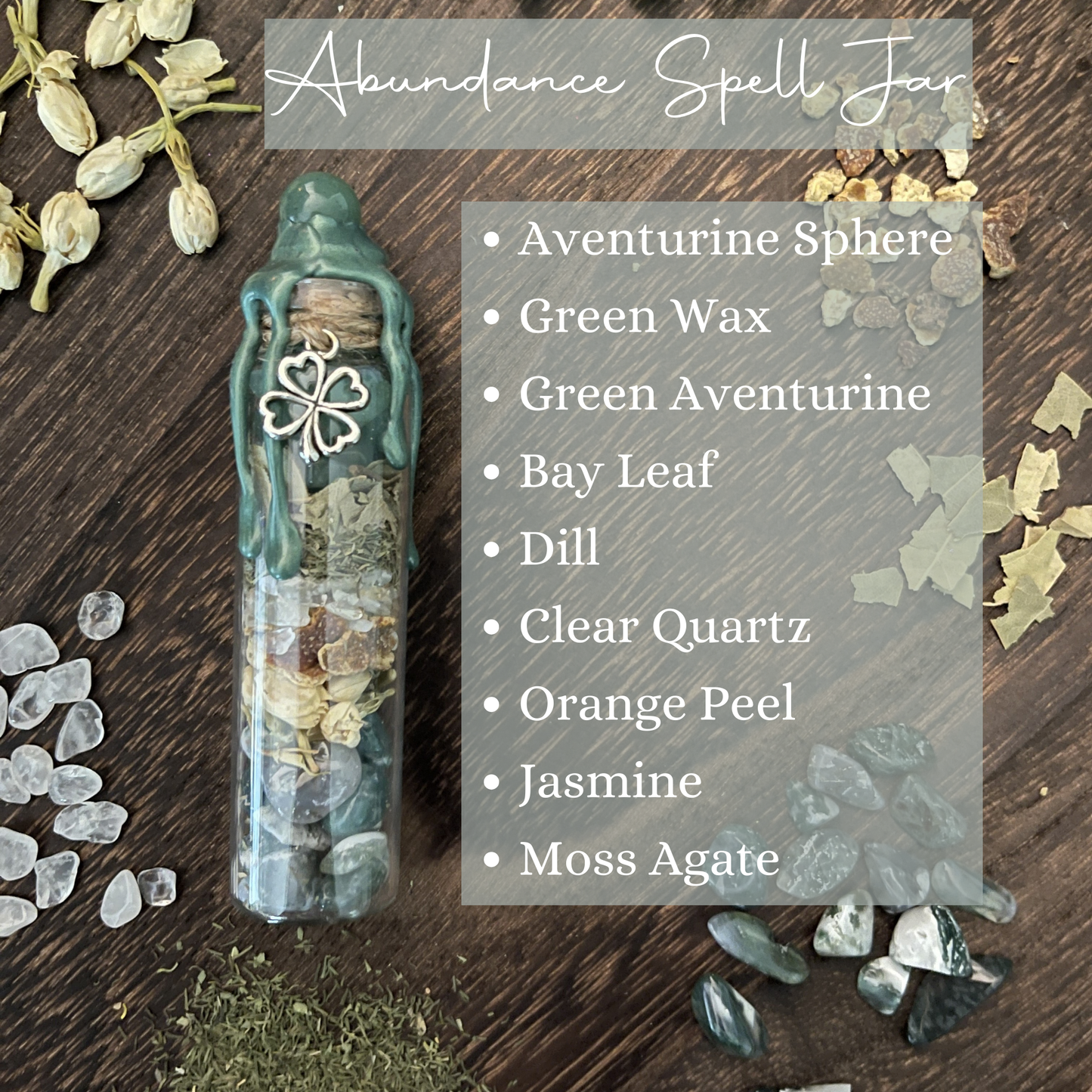 Abundance Spell Jar, Intention Jar, Witch's Spell Bottle