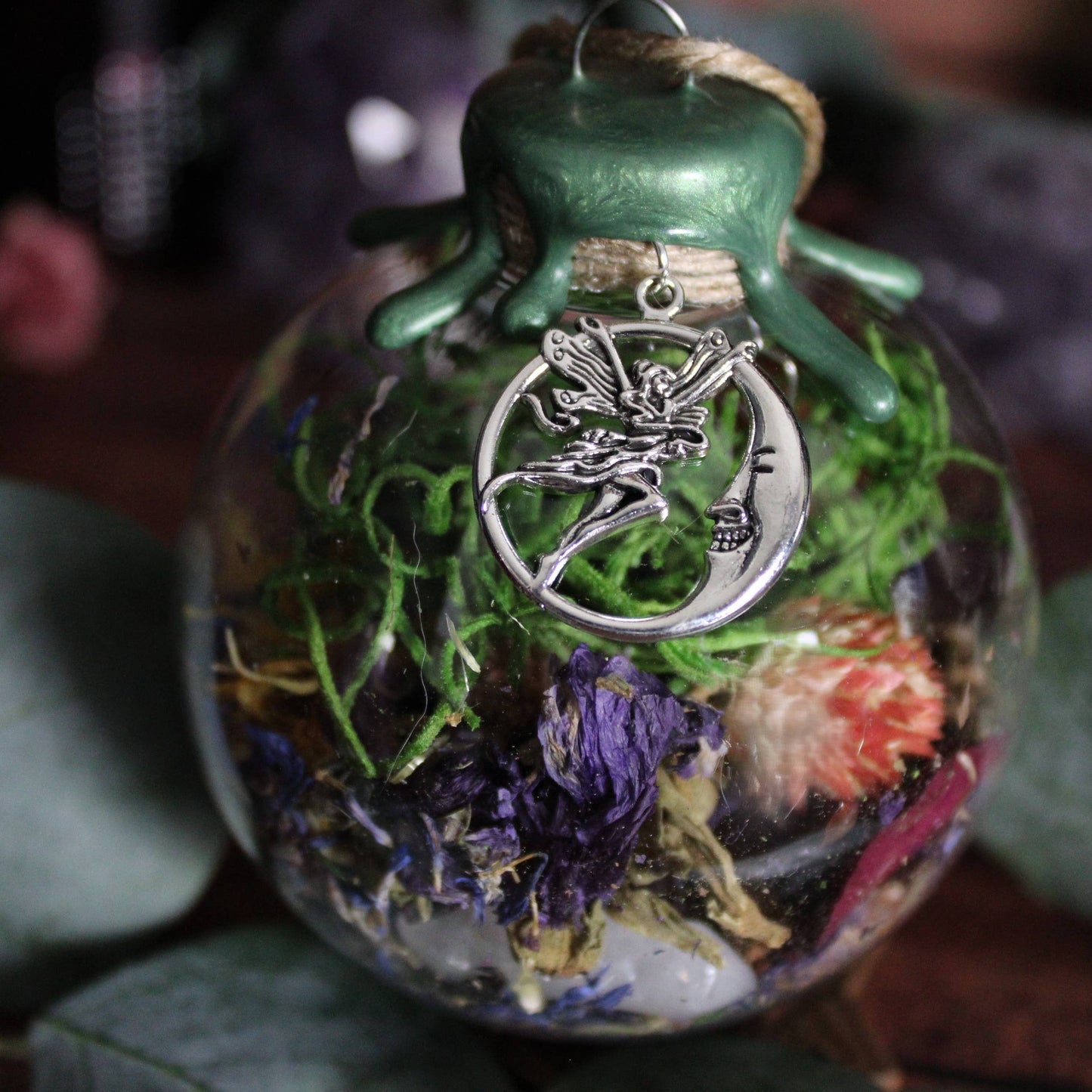Moon Fairy Witch Ball, Witchy Decor, Altar Decor, Fairycore