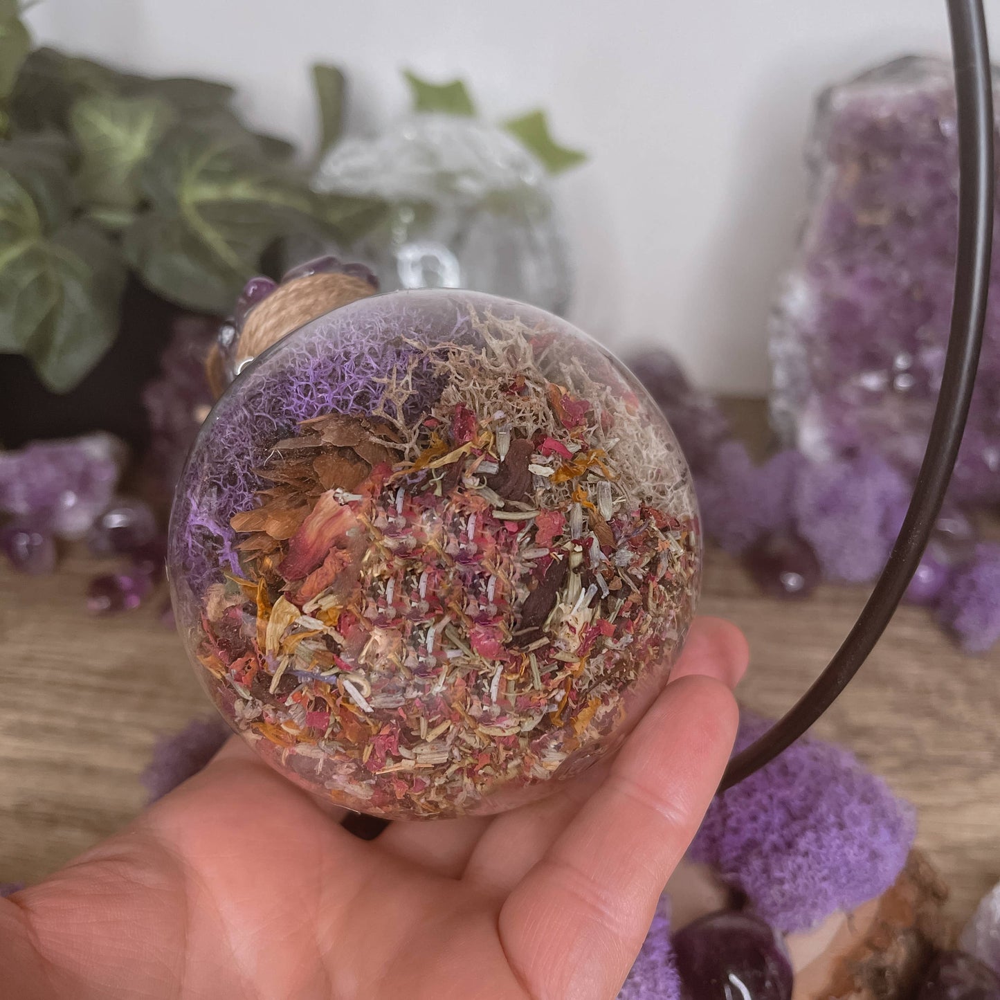 Amethyst Moon Witch Ball – A Celestial Blend of Intuition & Protection
