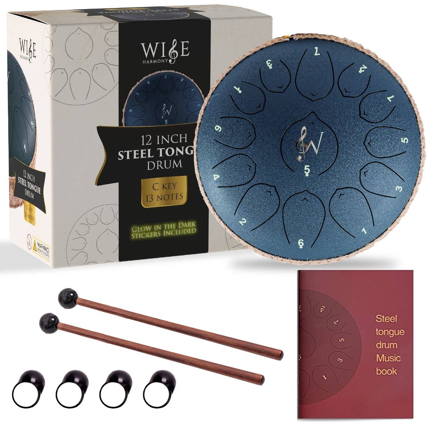 12-Inch 13-Notes Steel Tongue Relaxing Meditation Rain Drum