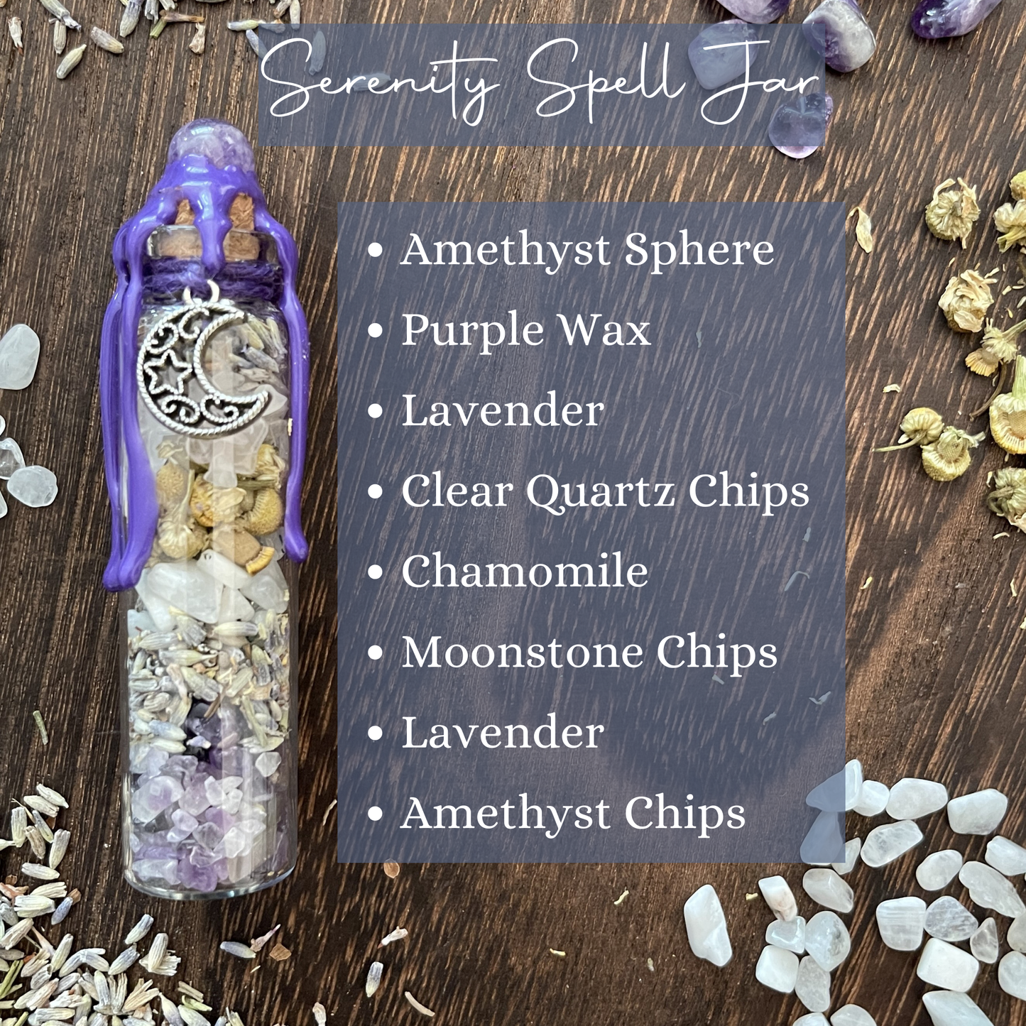 Serenity Moon Spell Jar, Intention Jar, Witch's Spell Bottle