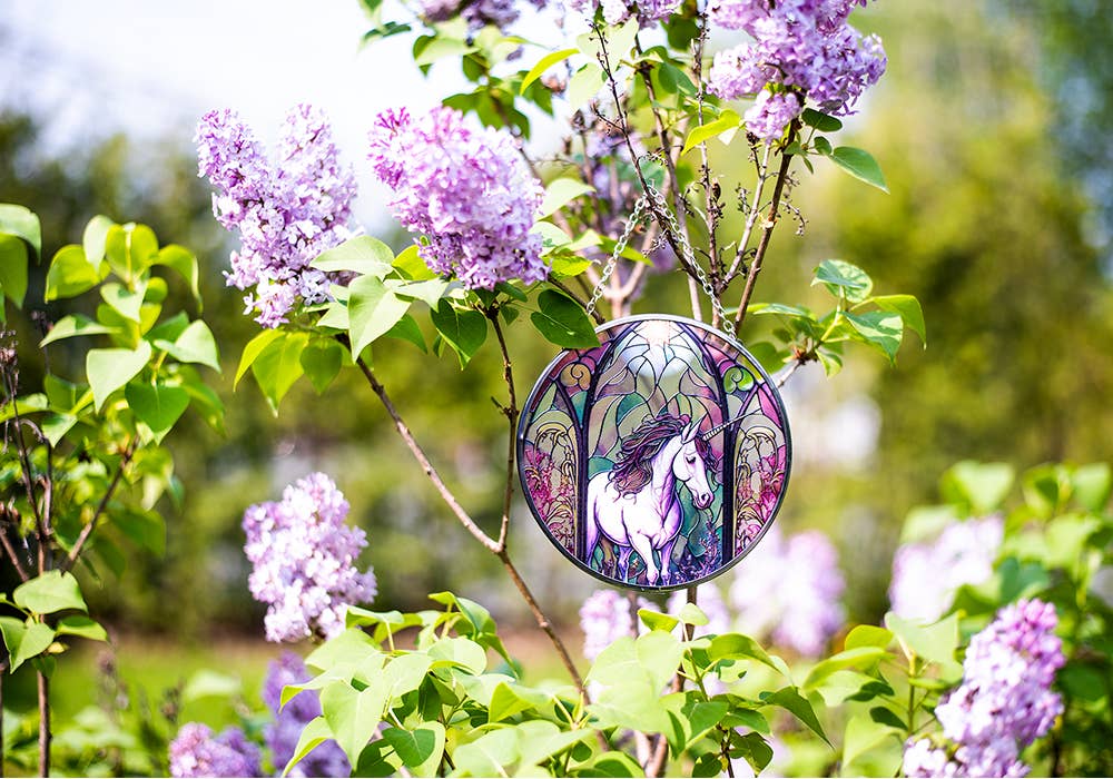 Glass Suncatcher 6in - Mythical Unicorn