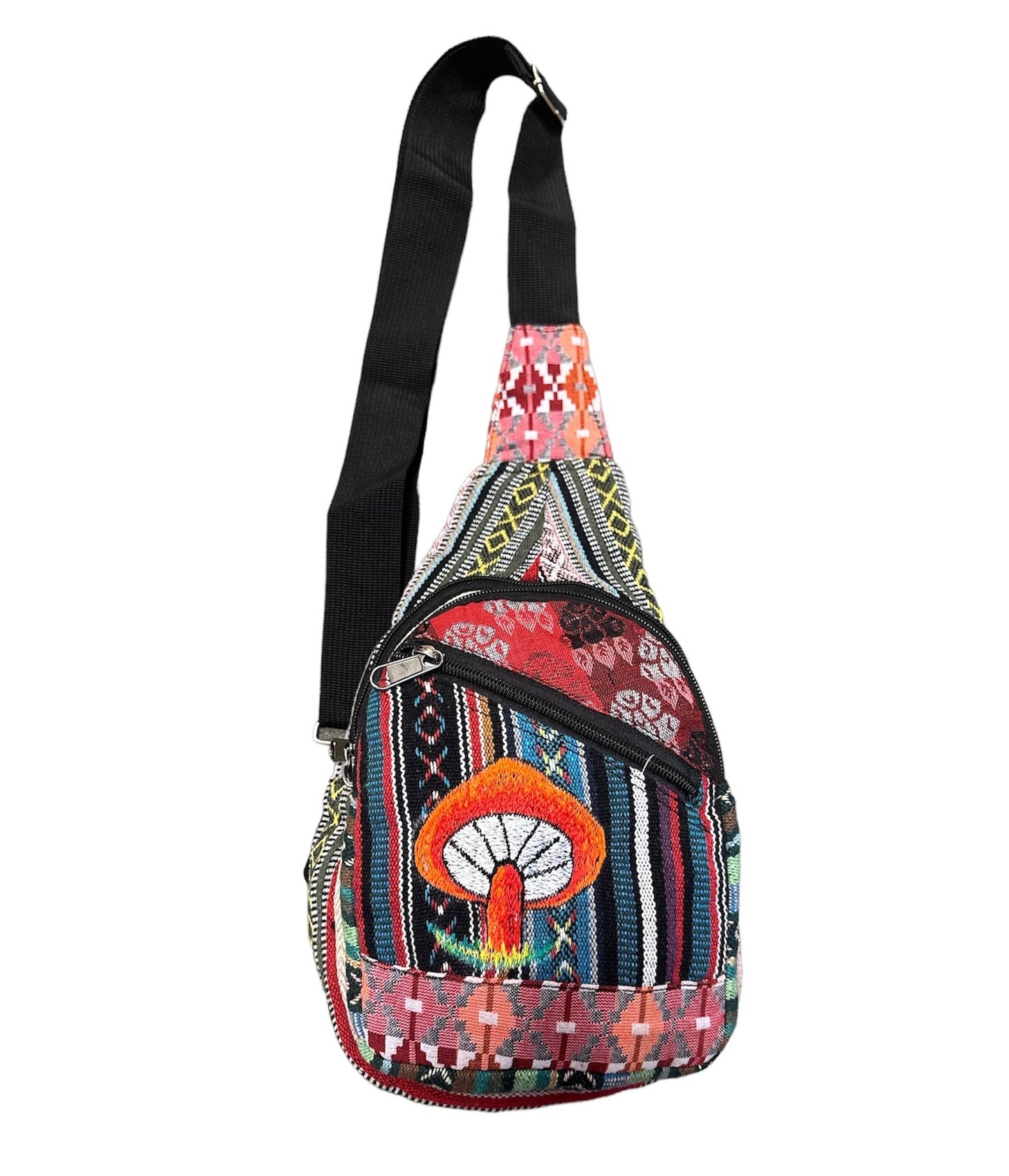 Hemp Multi Patch Mushroom Crossbody Bag