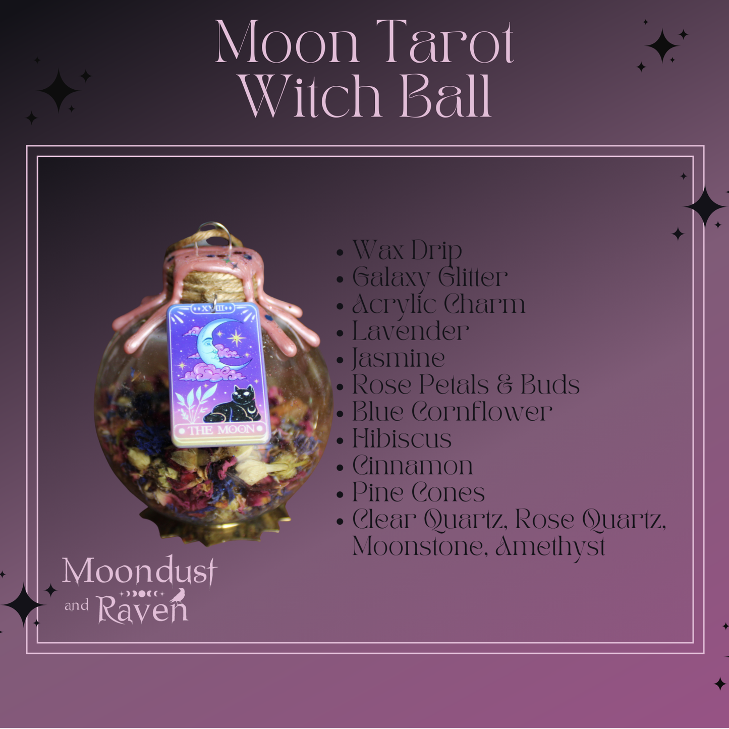 Moon Tarot Witch Ball – A Celestial Infusion of Intuition & Magic