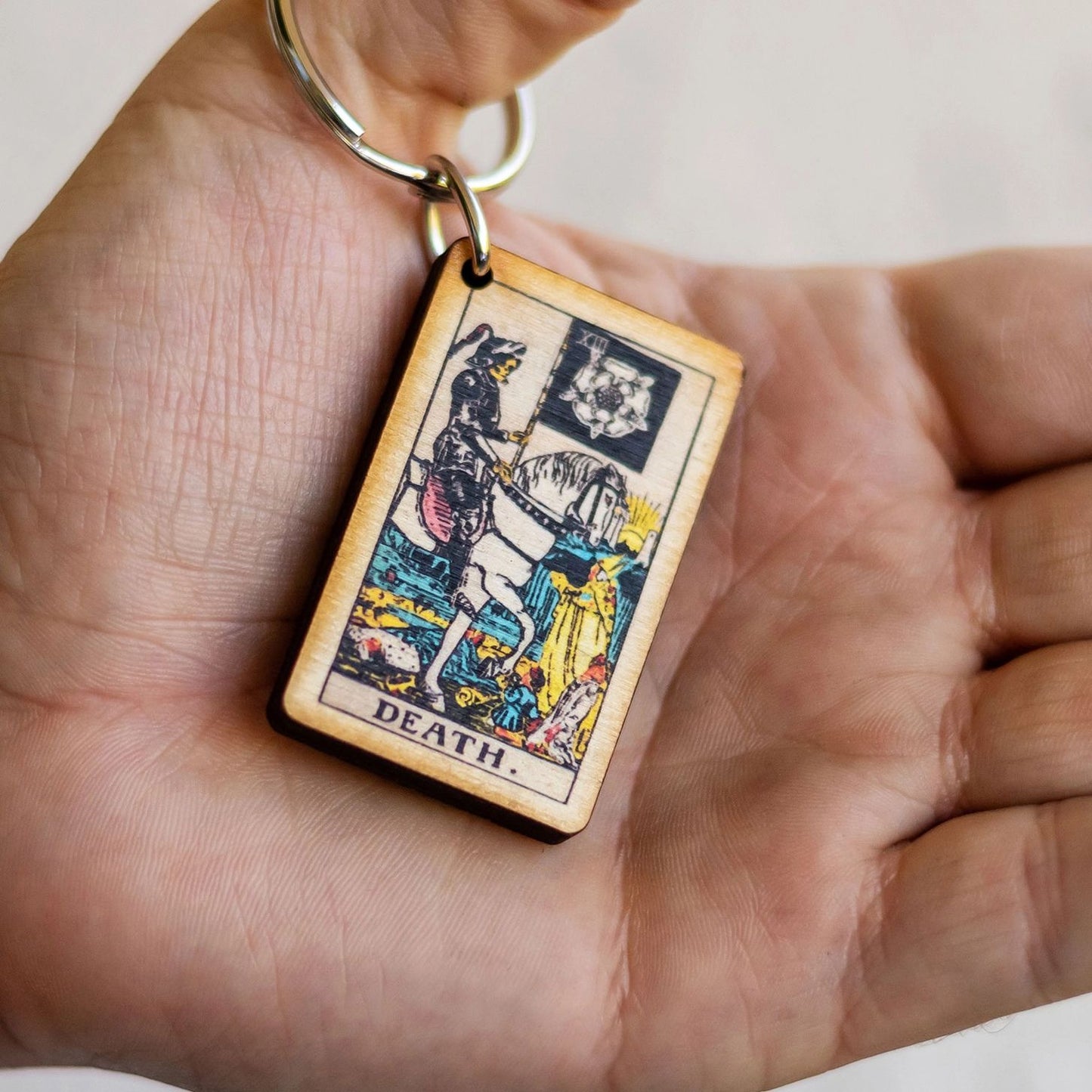 Death Tarot Keychain – Transformation in Your Pocket
