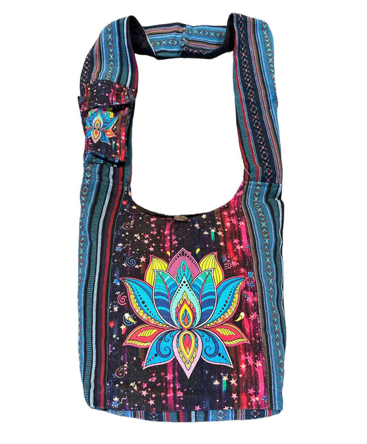 Cotton DP Multi Lotus Hobo Bag