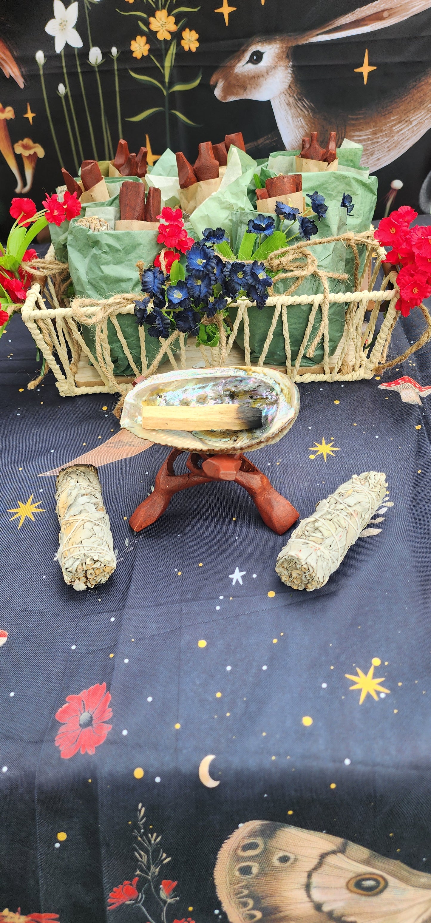 Smudge Set with White Sage, Abalone Shell and Palo Santo