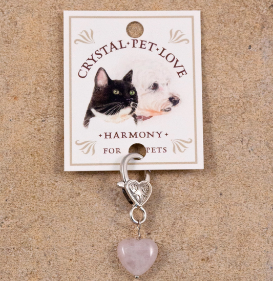 Rose Quartz Crystal Pet Pendant - Love & Harmony Collar Charm