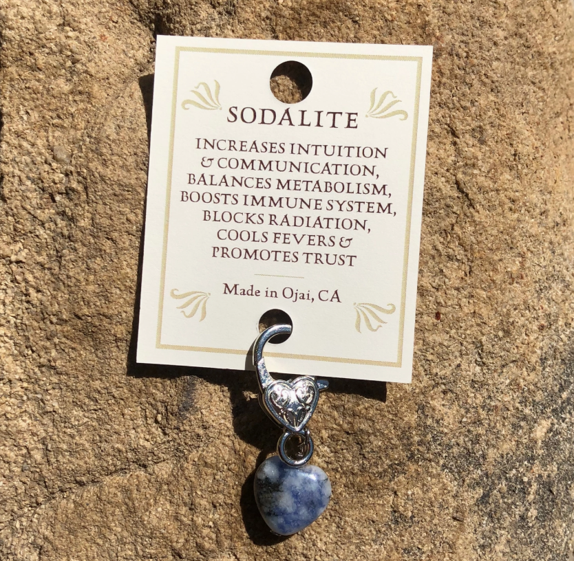 Sodalite Heart Pet Pendant - Calming Crystal Collar Charm