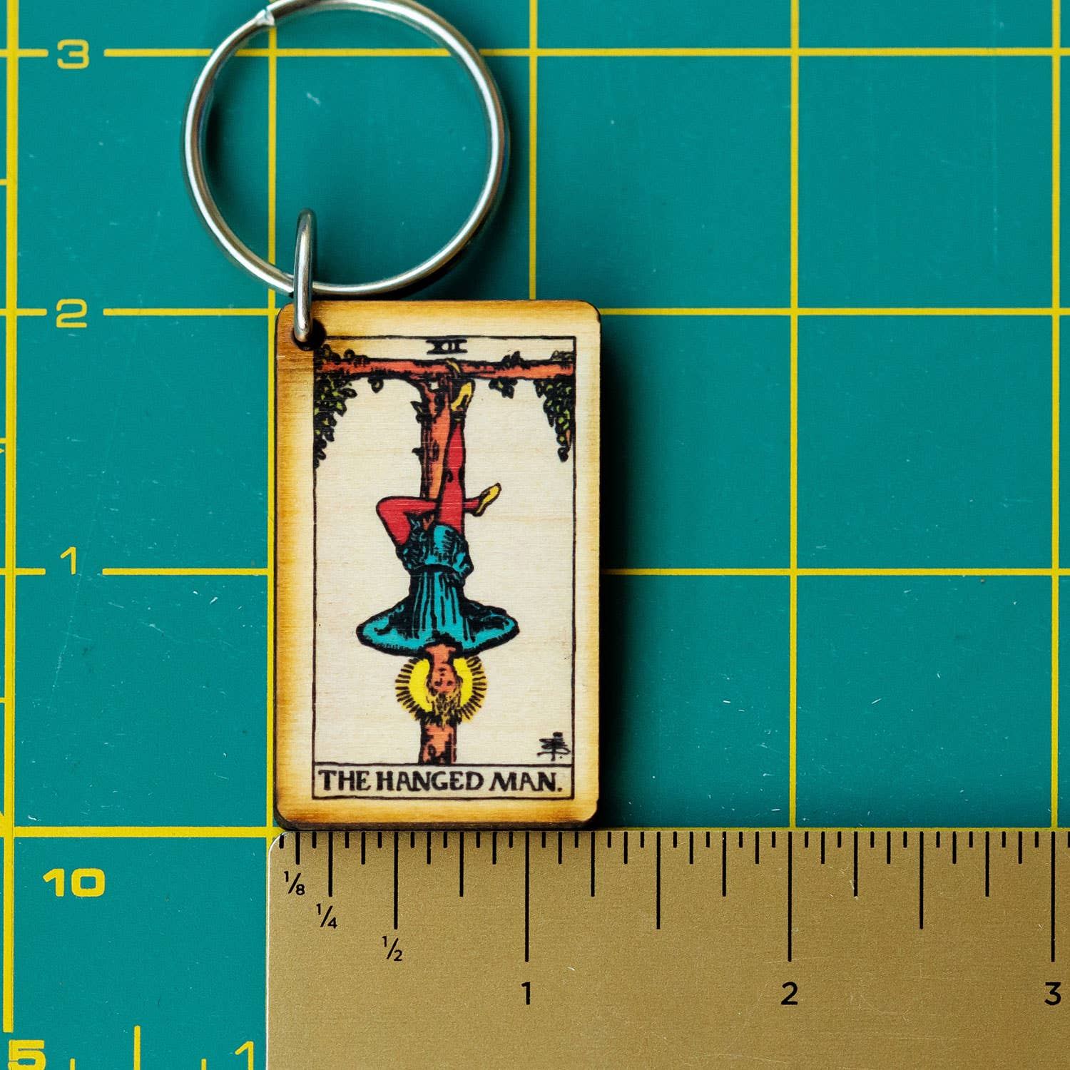 Tarot - 12 - The Hanged Man Full Color Wooden Keychain