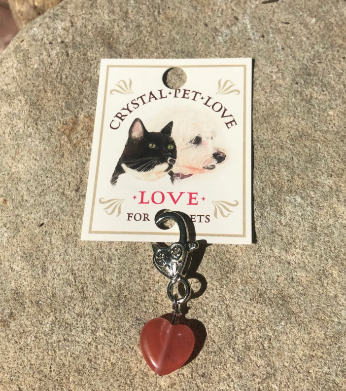 Cherry Quartz Crystal Pet Pendant - Love & Comfort Collar Charm