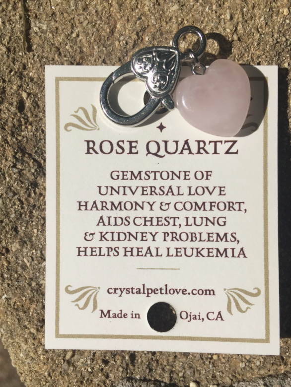 Rose Quartz Crystal Pet Pendant - Love & Harmony Collar Charm