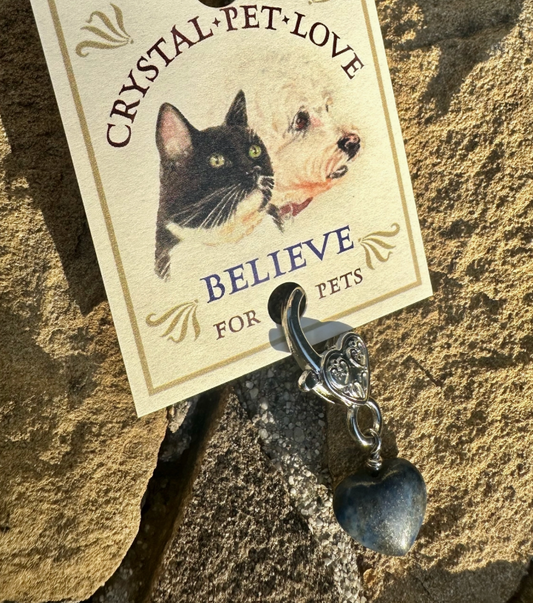 Lapis Lazuli Heart Pet Pendant - Healing Crystal Collar Charm