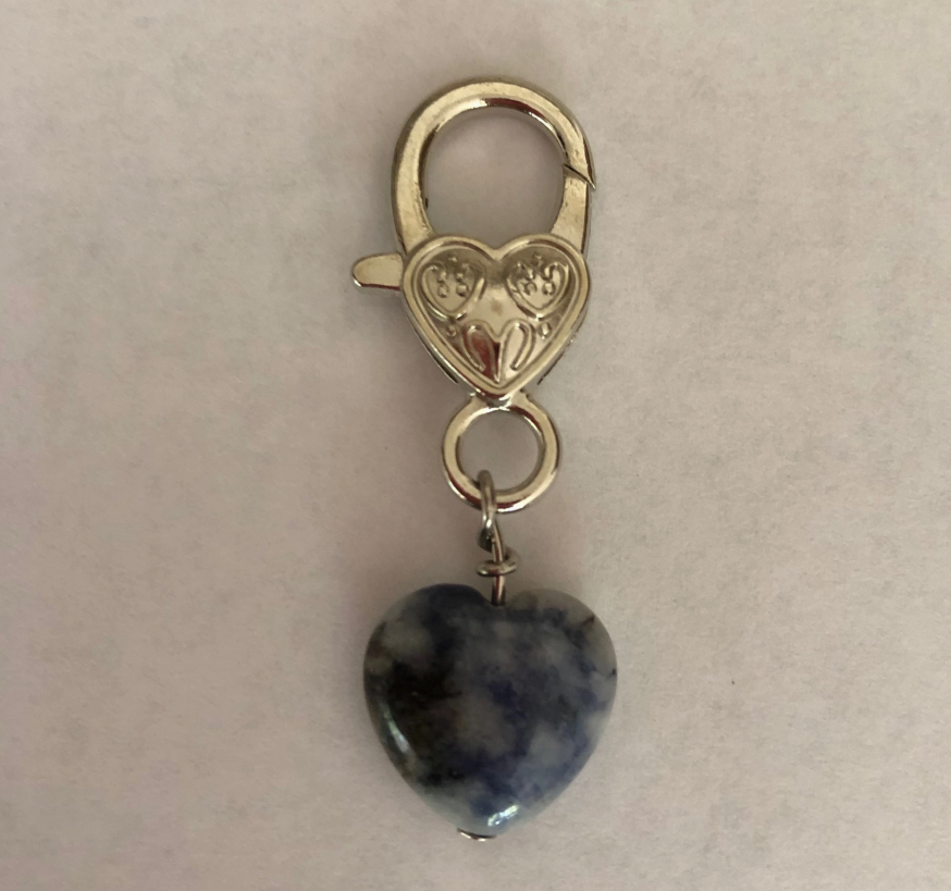 Sodalite Heart Pet Pendant - Calming Crystal Collar Charm