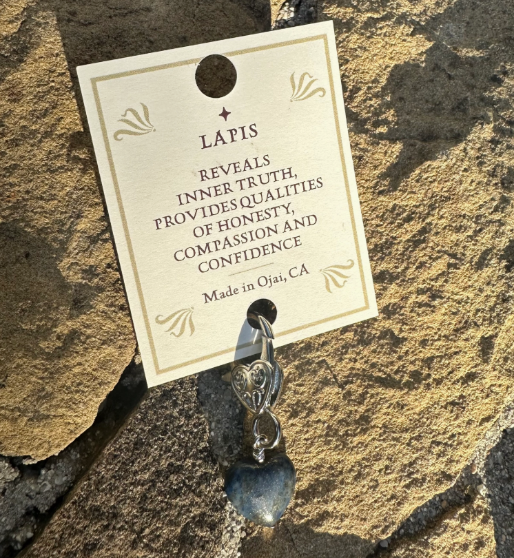 Lapis Lazuli Heart Pet Pendant - Healing Crystal Collar Charm