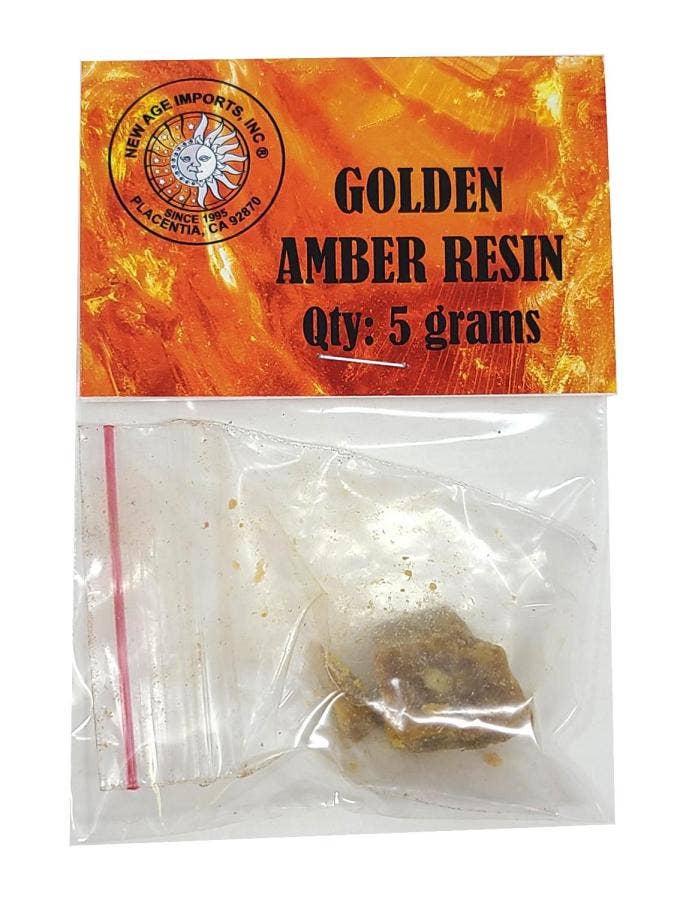 Golden Amber Resin Incense - 5g Warm Grounding Resin
