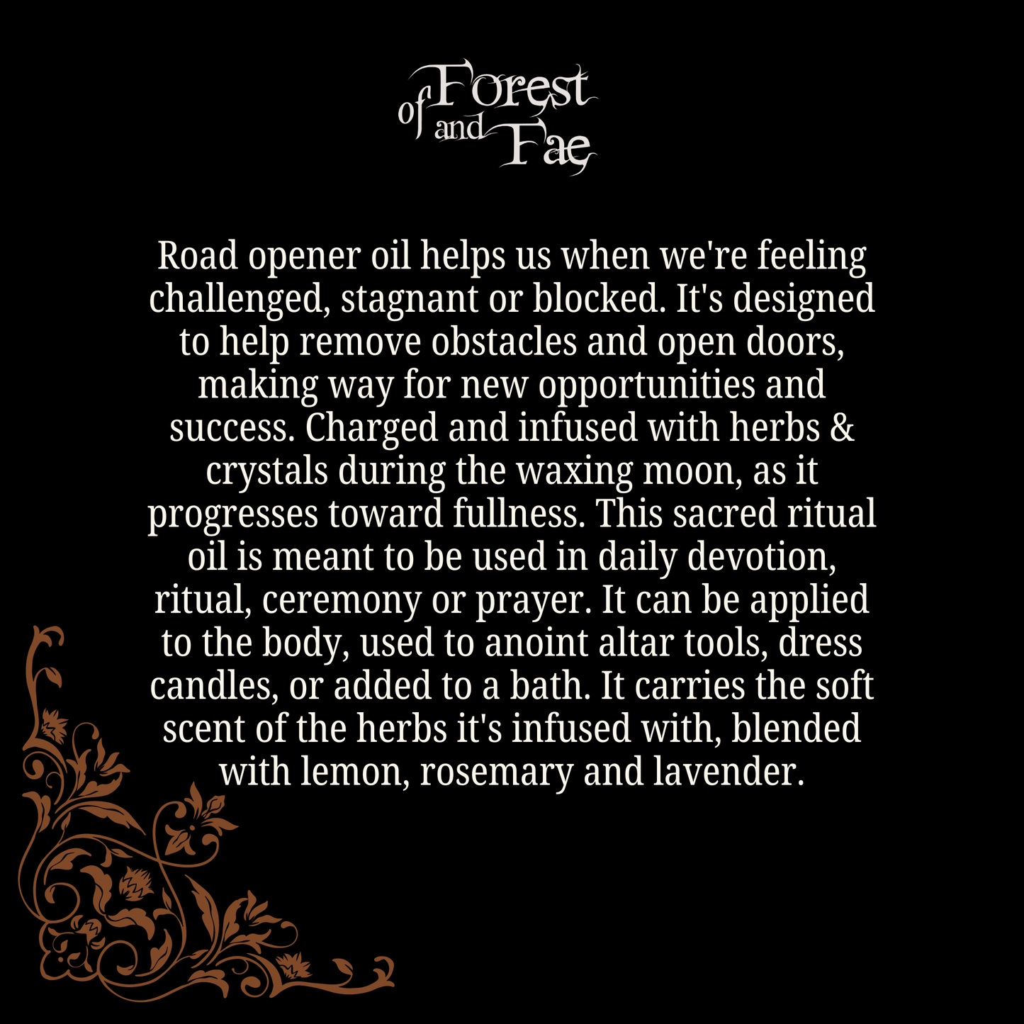 Road Opener Ritual Anointing Oil • Herb Infused Oil • Witchy