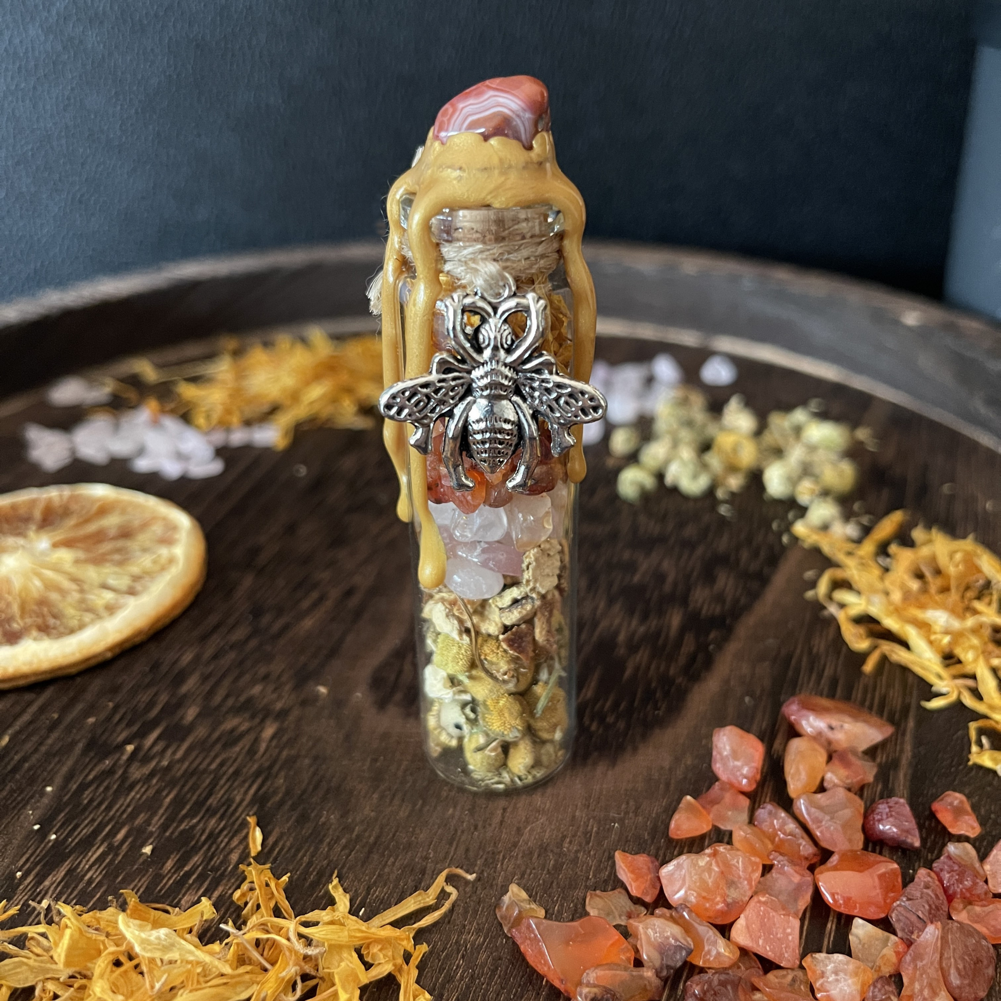 Bee Happy Spell Jar, Intention Jar, Witch's Spell Bottle