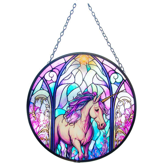 Glass Suncatcher 6in - Mythical Unicorn