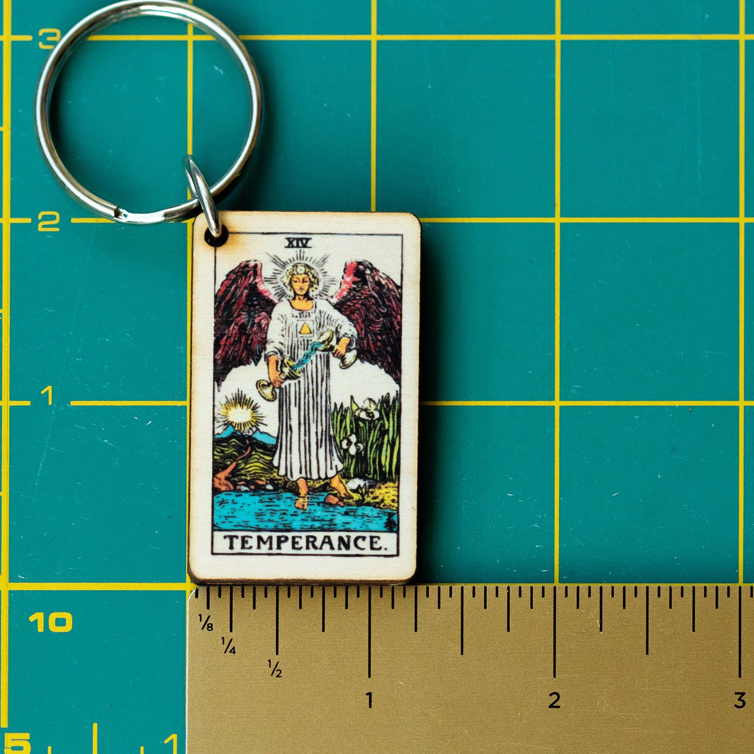 Tarot - 14 - Temperance Full Color Wooden Keychain