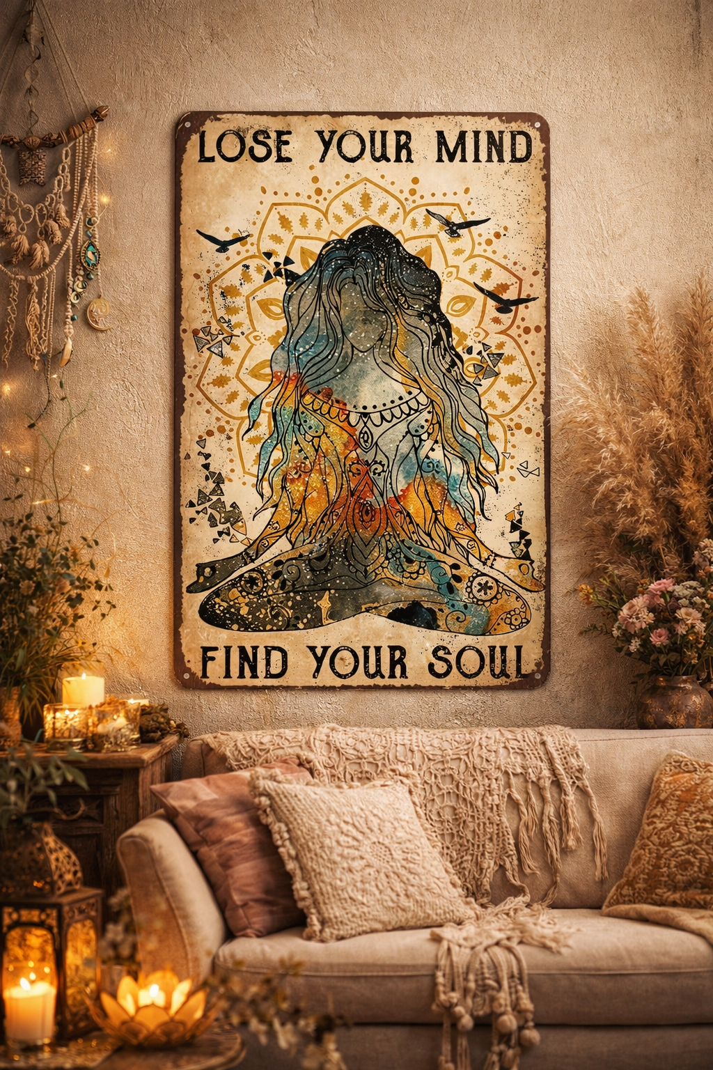 "Lose Your Mind, Find Your Soul" Boho Art Print | Spiritual Wall Decor