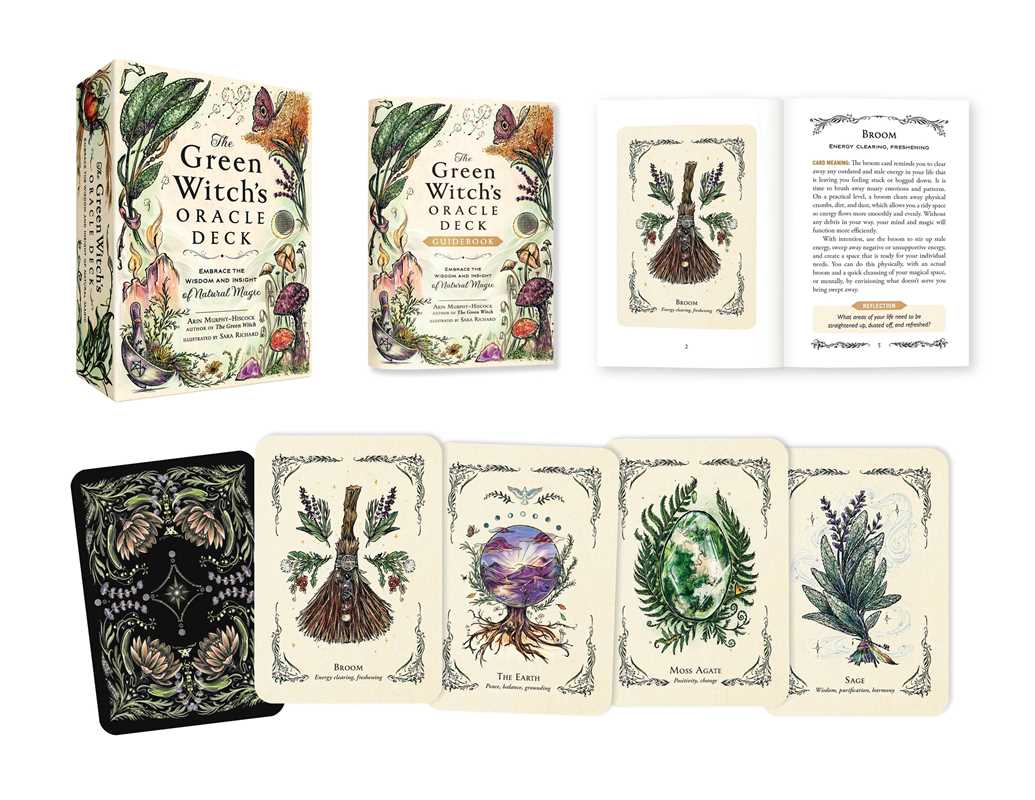 Green Witch's Oracle Deck with plant and herb artwork