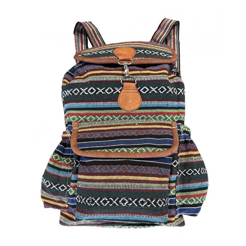 Cotton Leather Trip Backpack