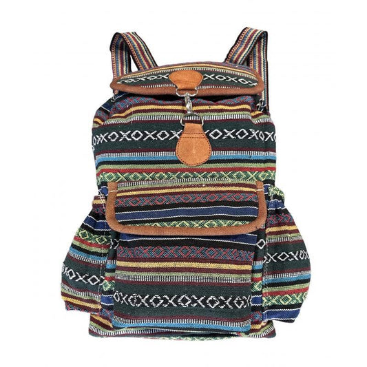 Cotton Leather Trip Backpack