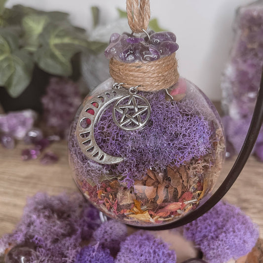 Amethyst Moon Witch Ball – A Celestial Blend of Intuition & Protection