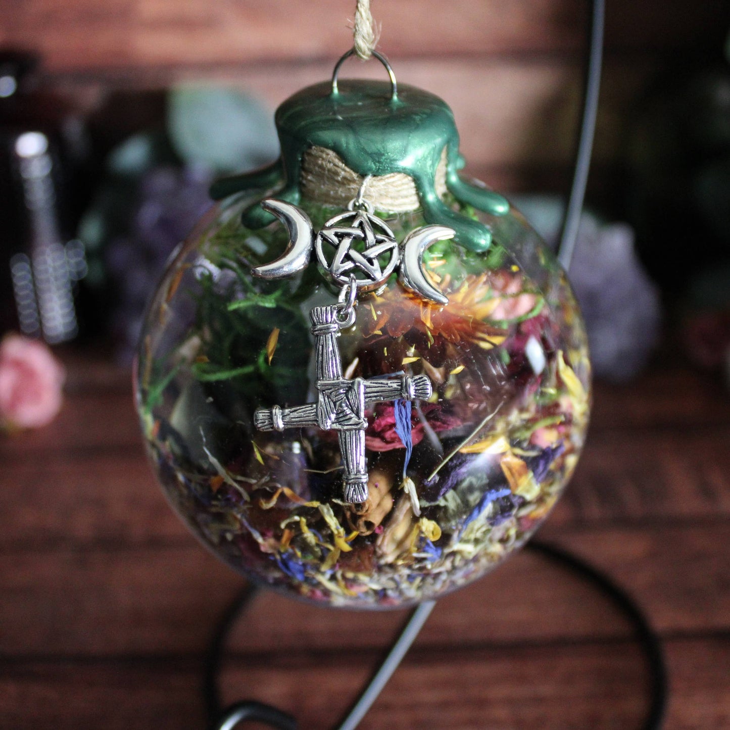Brigid Goddess Witch Ball, Devotional Ornament, Altar Decor