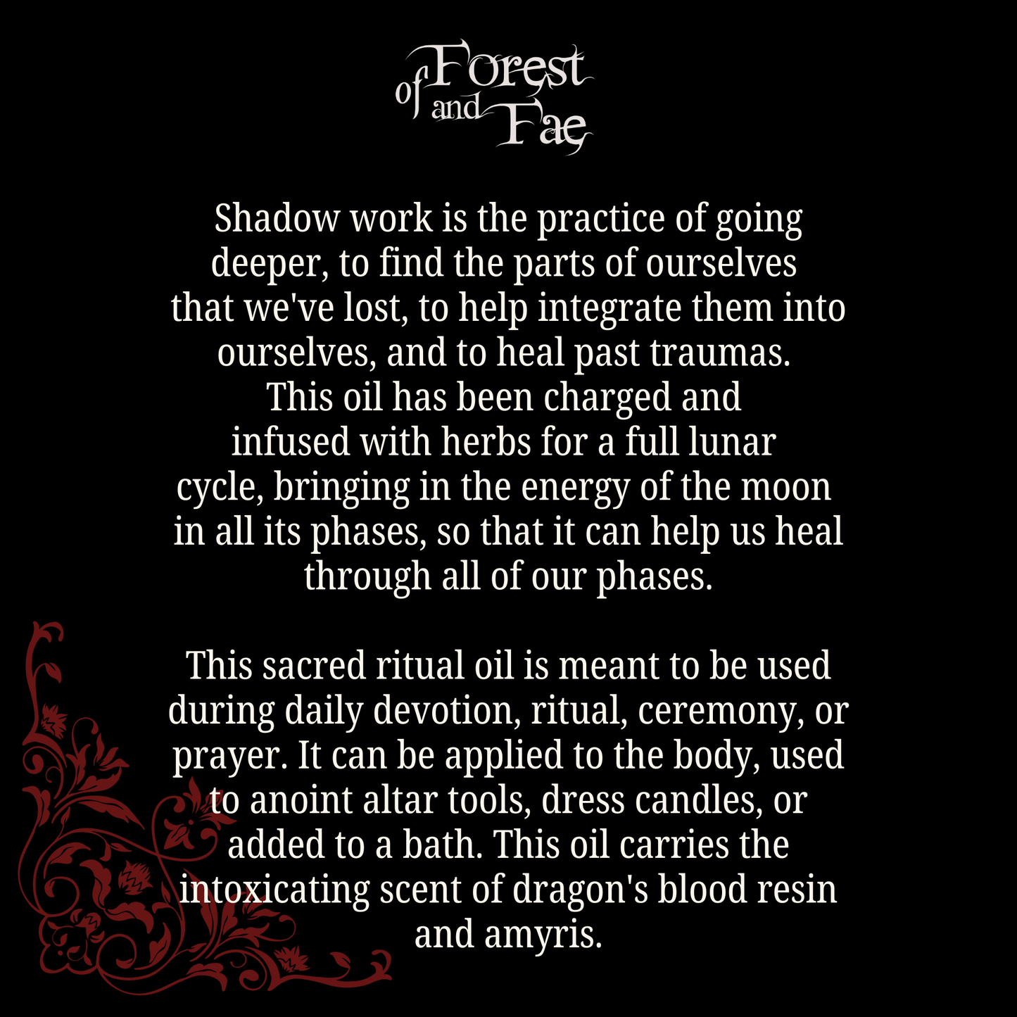 Shadow Work Ritual Oil • Herb Infused • Journey Work • Witch