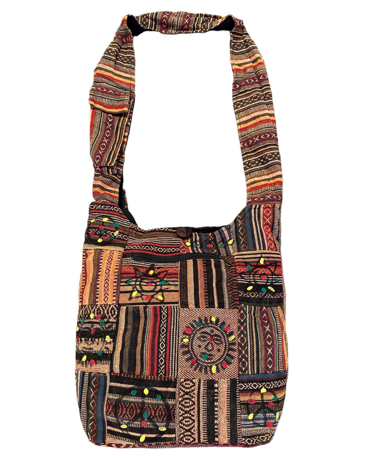 Cotton Ghary Multi Patchwork Hand Brush Himalayan Bag