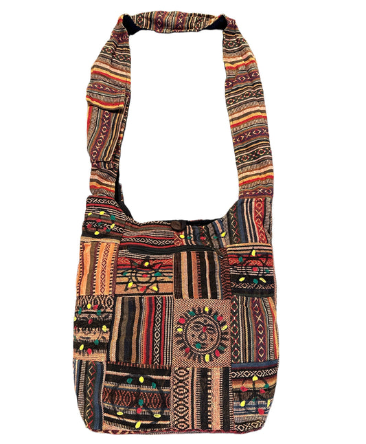 Cotton Ghary Multi Patchwork Hand Brush Himalayan Bag