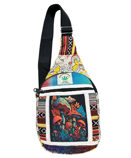 Mushroom Hemp Crossbody Backpack
