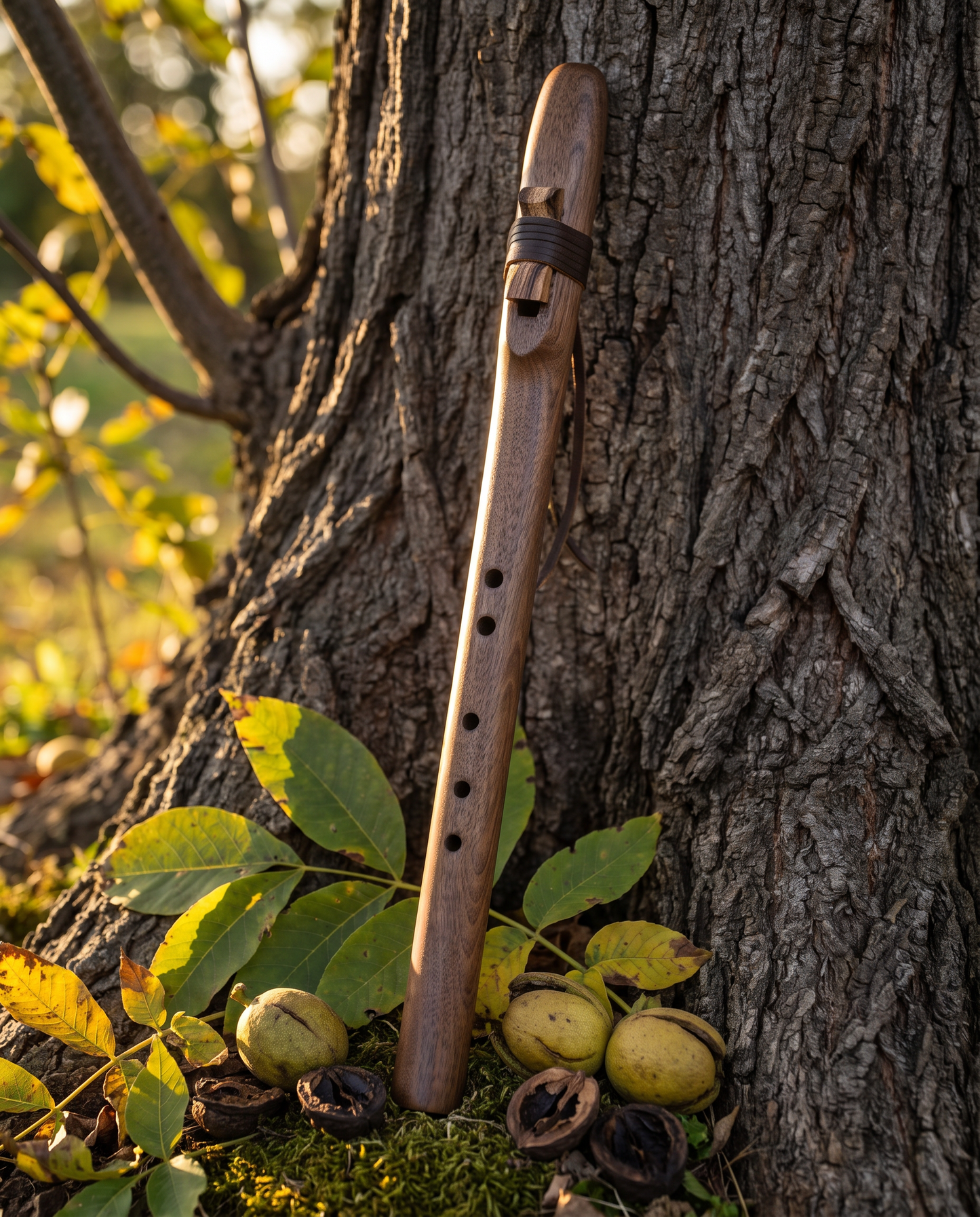 Handcrafted Black Walnut Flute — Native American Style, Key of G, 432 Hz