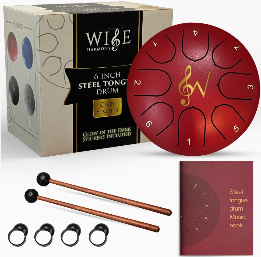 6-Inch 8-Notes Steel Tongue Relaxing Meditation Rain Drum