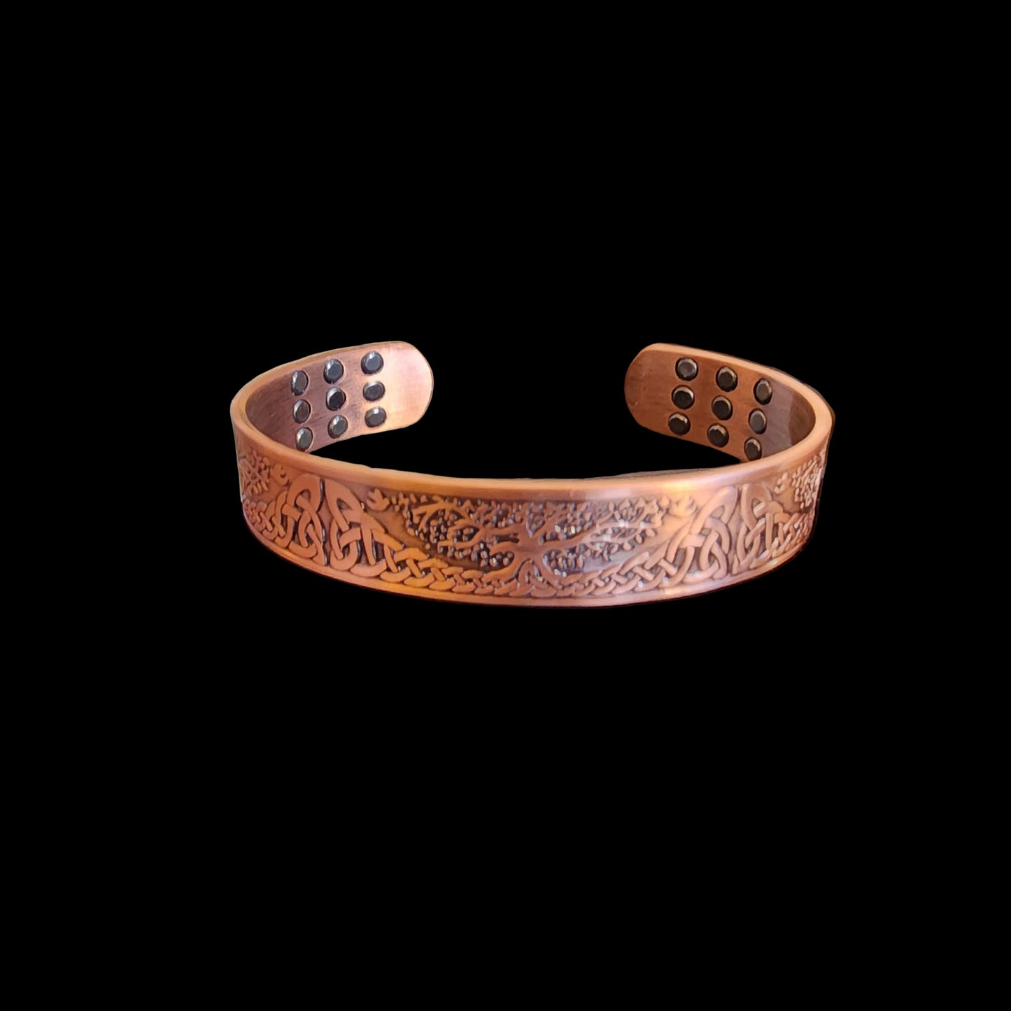 Polished copper men's adjustable cuff bracelet