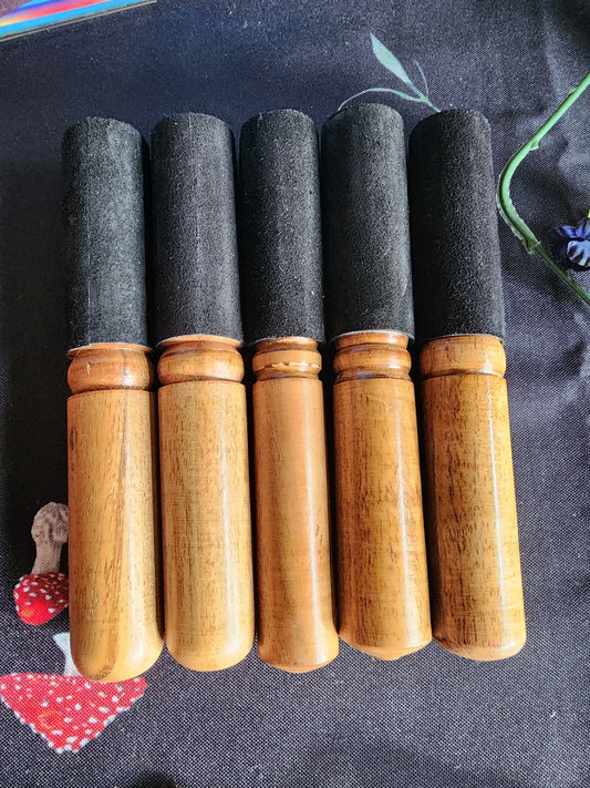 Wood With Leather Striker- Black