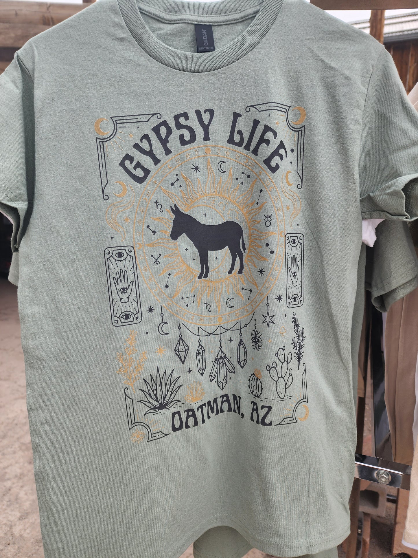 Gypsy Life Oatman AZ crystal donkey design t-shirt