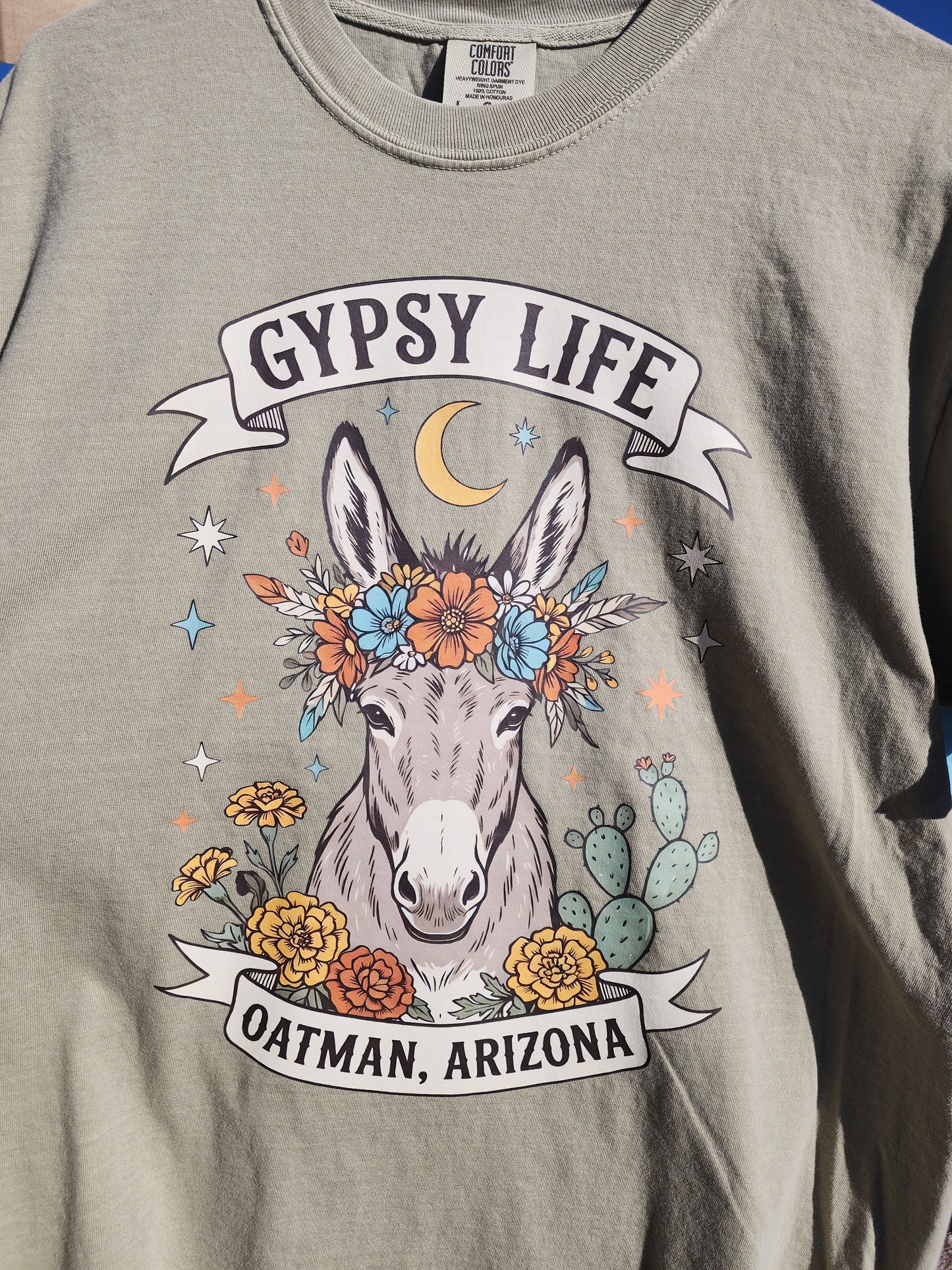 Oatman AZ flower donkey Comfort Colors t-shirt