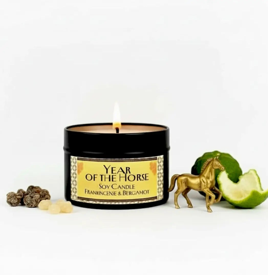 Year of the Horse 4oz frankincense bergamot candle