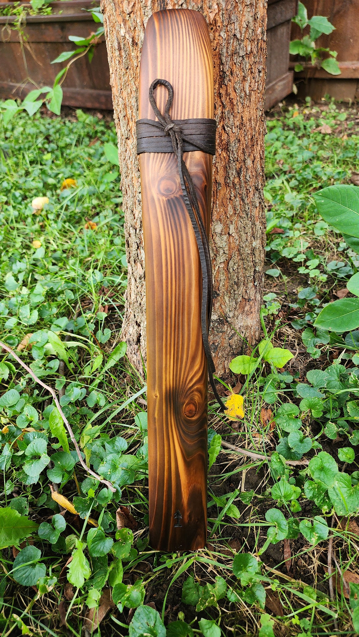 Drone Flute — Native American Style — Flame-Torched Cedar — Handcrafted Double Flute in the Key of A, 432 Hz — One of a Kind