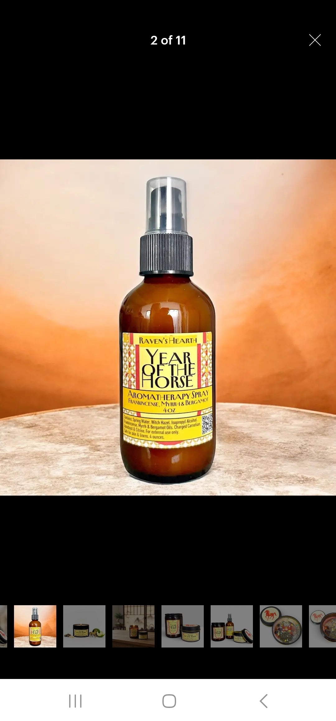Frankincense myrrh bergamot 4oz aromatherapy spray bottle