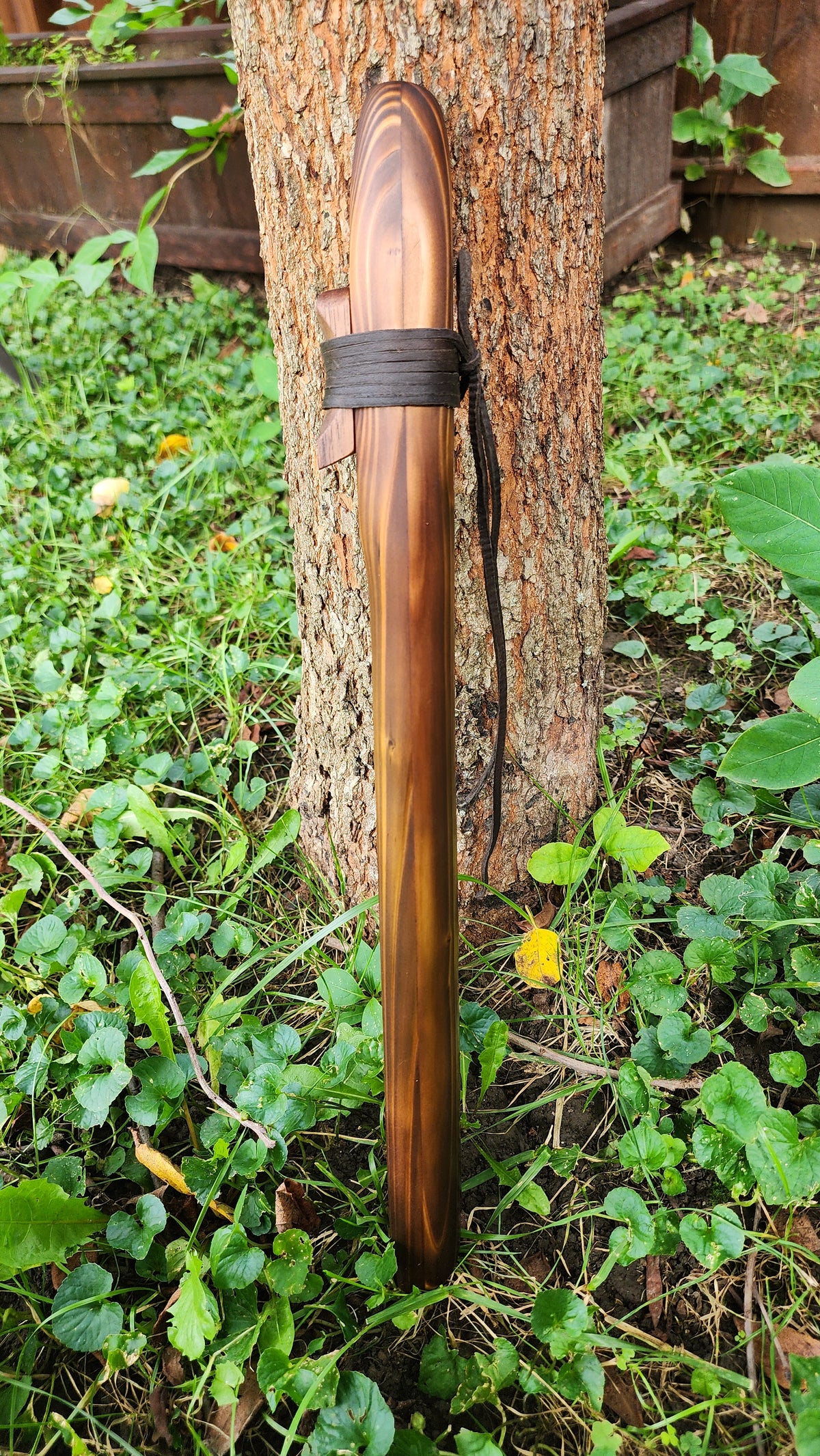 Drone Flute — Native American Style — Flame-Torched Cedar — Handcrafted Double Flute in the Key of A, 432 Hz — One of a Kind