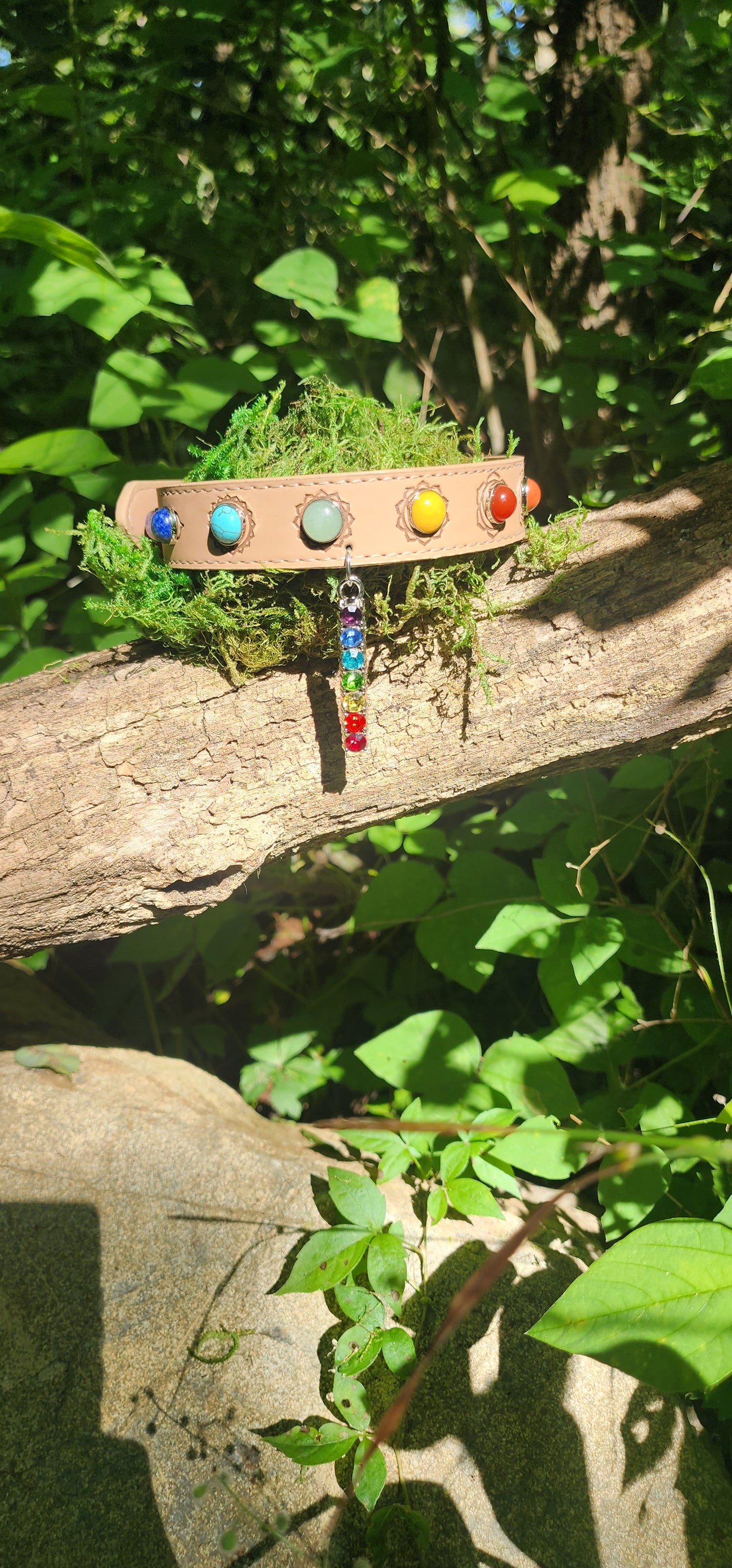 Vegan Leather Cat/Dog Collar - 7 Chakras - Small (Each)