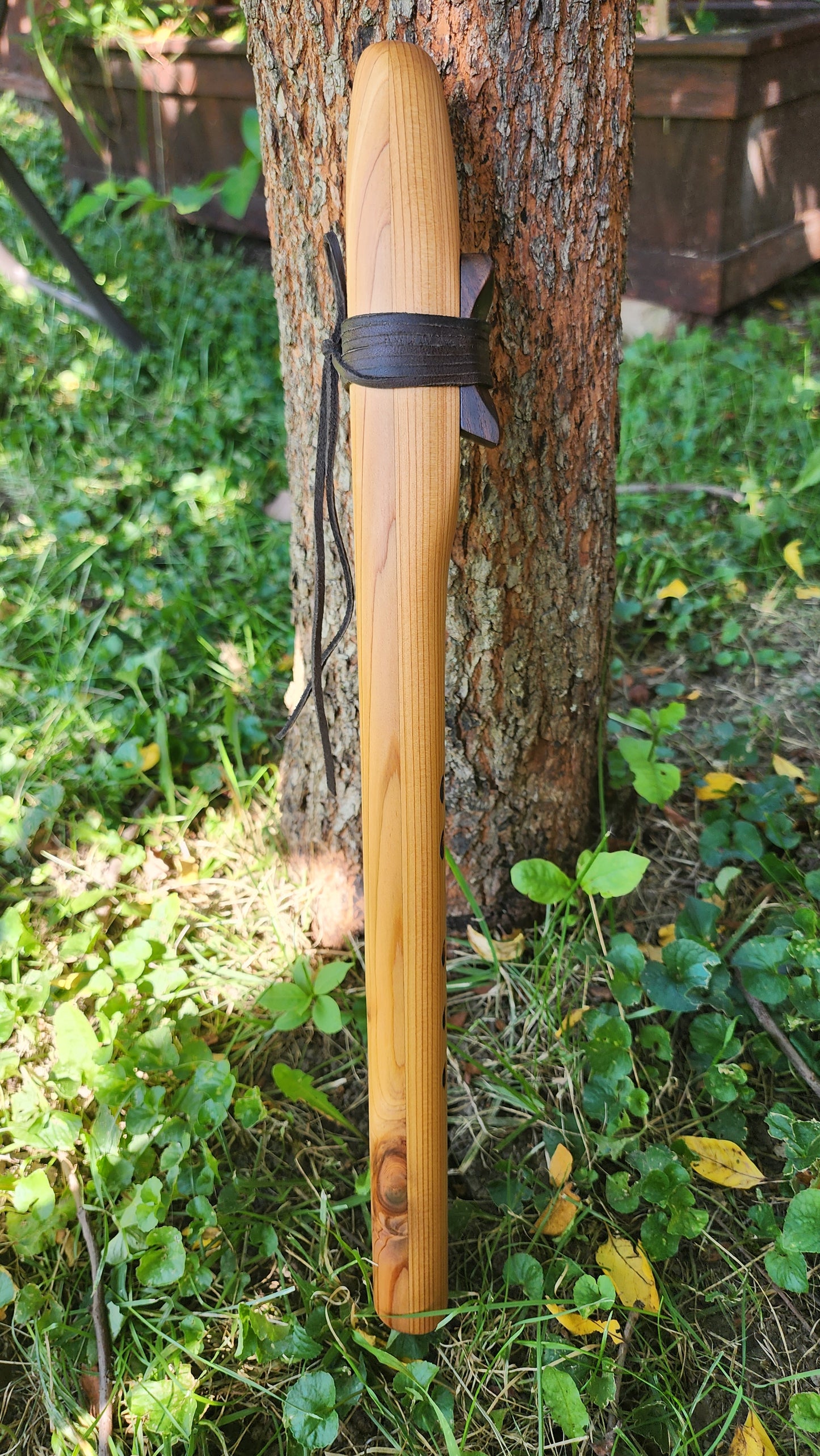 Drone Flute _ Native American Style — Western Cedar — Handcrafted Double Flute in the Key of A, 432 Hz — One of a Kind