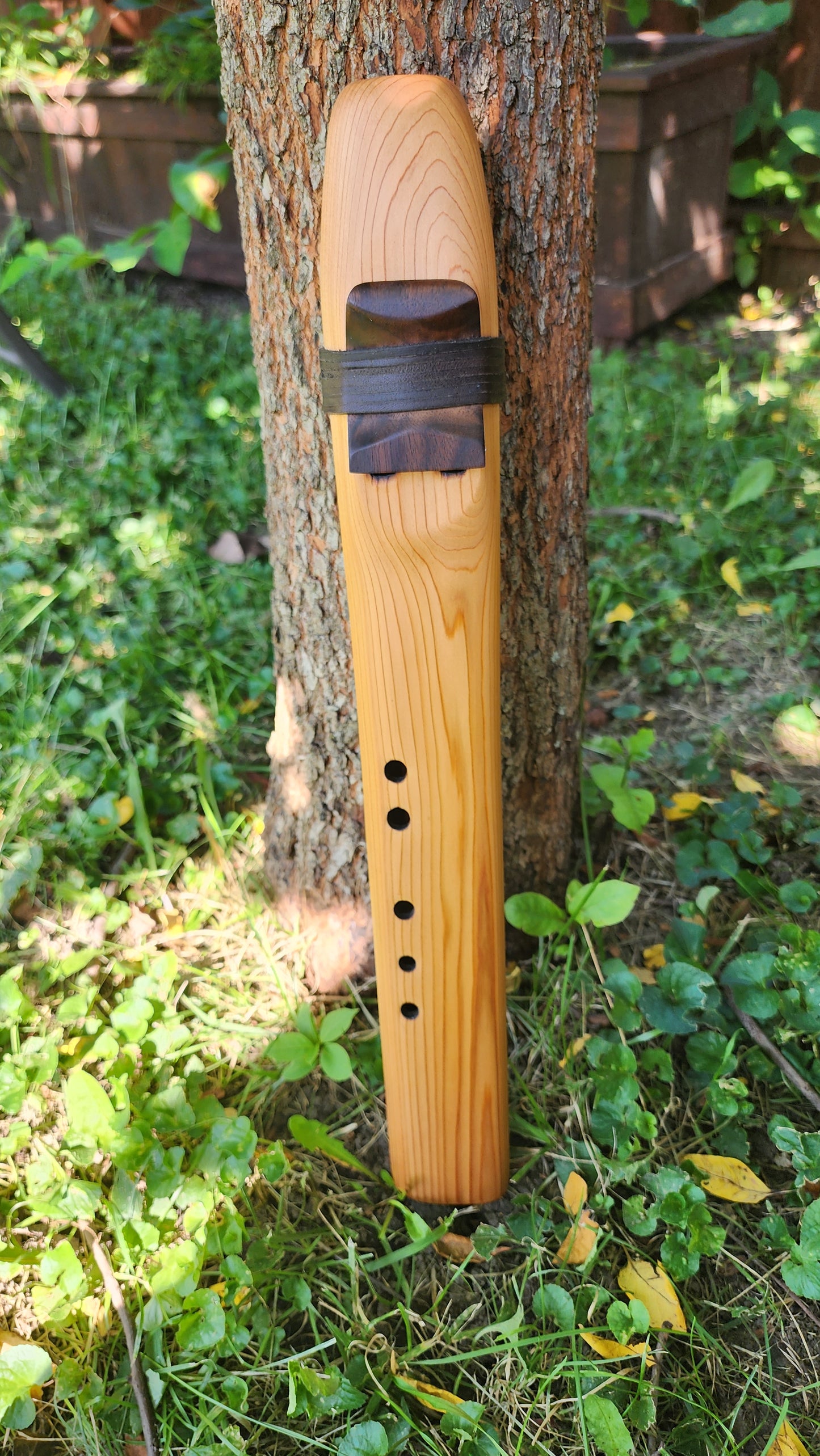 Drone Flute _ Native American Style — Western Cedar — Handcrafted Double Flute in the Key of A, 432 Hz — One of a Kind