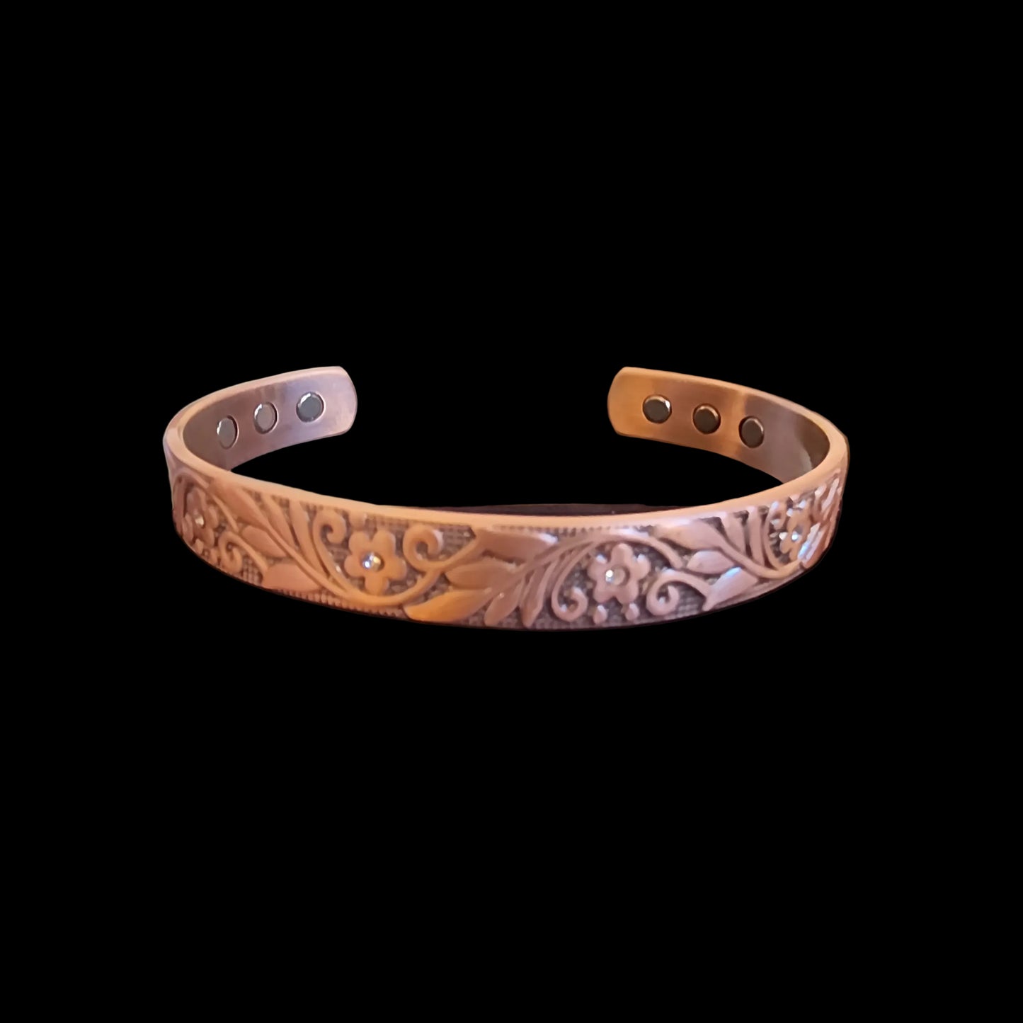 Polished copper women's adjustable cuff bracelet