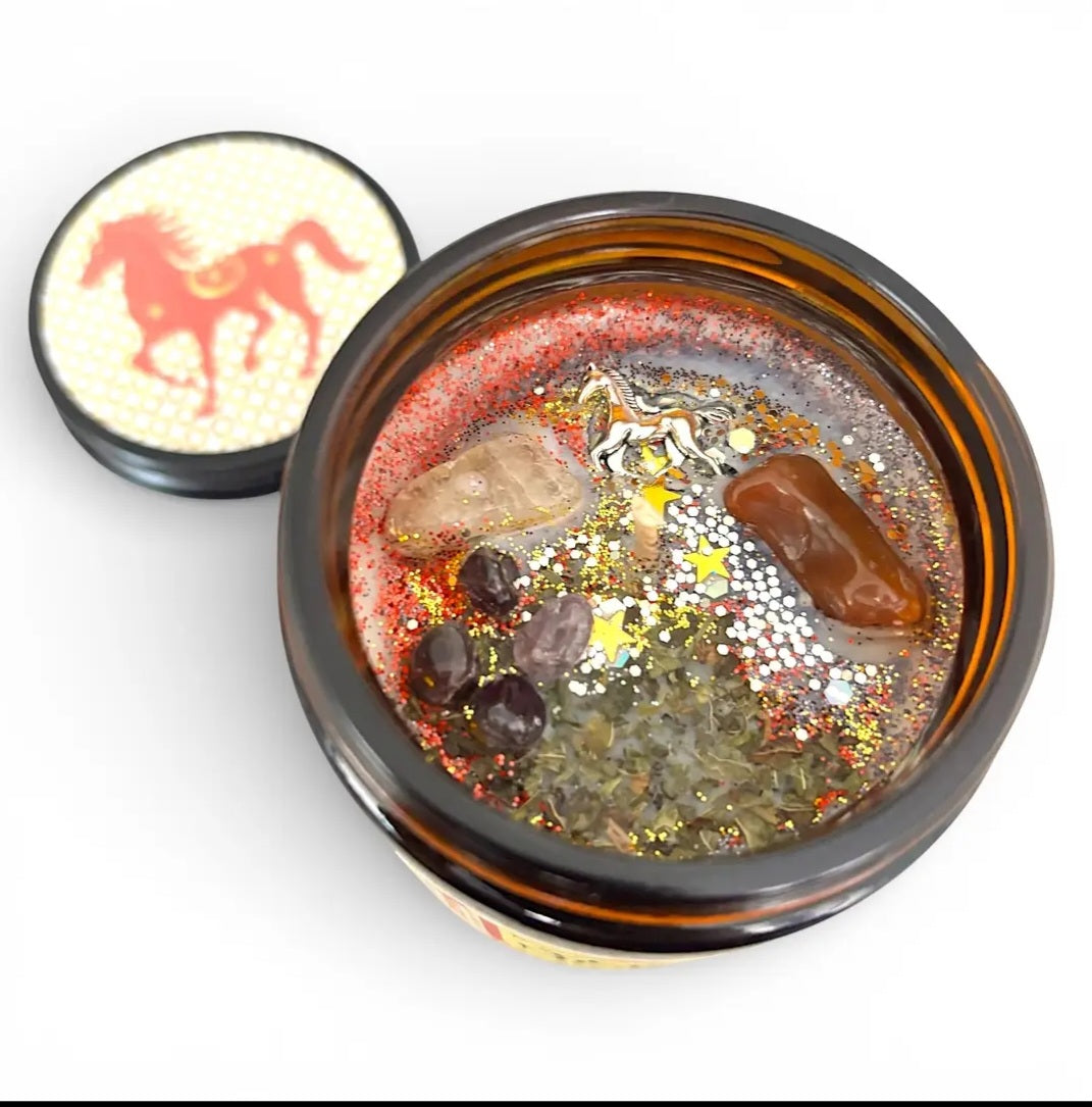 Year of the Horse 8oz frankincense bergamot candle